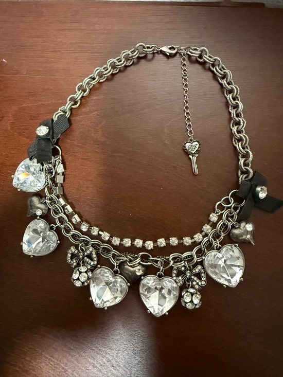 Betsey Johnson Jewelry - Betsey Johnson Crystal Heart Statement Necklace